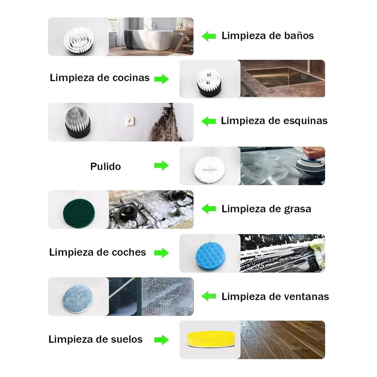 Cepillo Eléctrico de Limpieza 9 en 1
